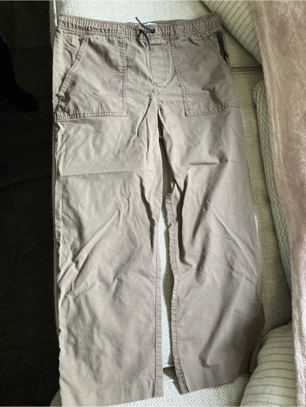 Old Navy Beige/Tan Fleece-Lined Sweatpants with Drawstring